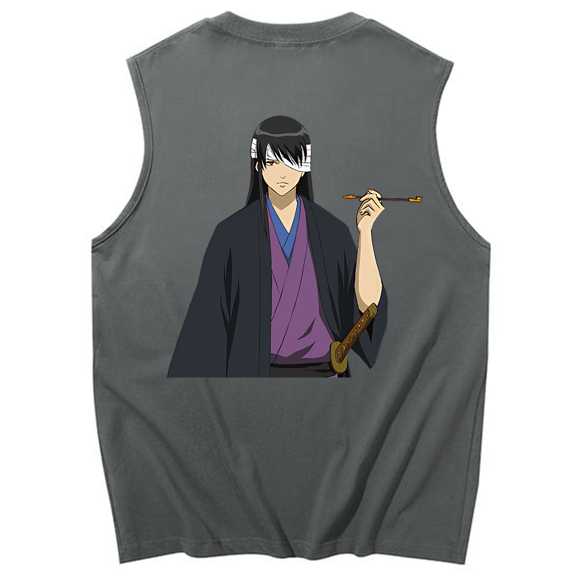 （画像用） ぎんたま 坂田銀時（さかたぎんとき） 神楽 志村新八（しむら しんぱち） GINTAMA Sakata Gintoki Kagura Shimura Shinpachi コットン100％タンクトップ（背面プリント）